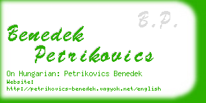 benedek petrikovics business card